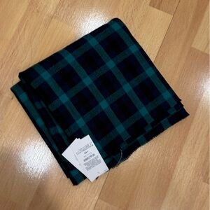 Green and navy Plaid Scarf by lands end